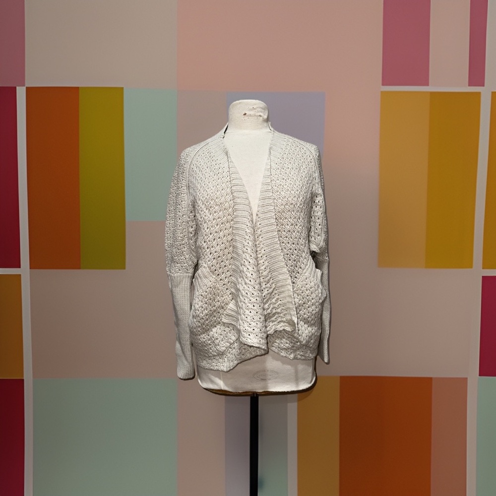 Women’s Knitted Warm jacket cardigan blazer sweater top blouse off white color